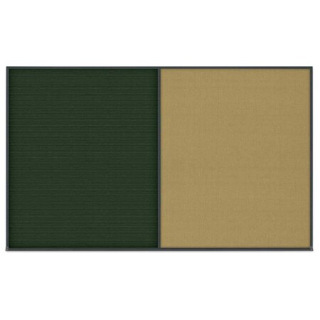 United Visual Products Double Door Radius Corkboard, 48"x36", Hea, UV7013RC-BLACK-RUBBER UV7013RC-BLACK-RUBBER